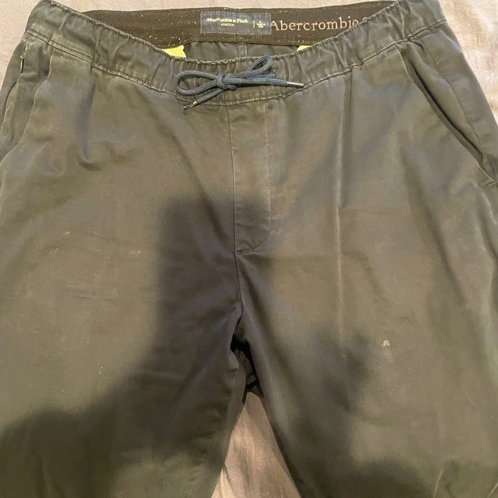 Abercrombie & Fitch mens elastic waist navy joggers  size L